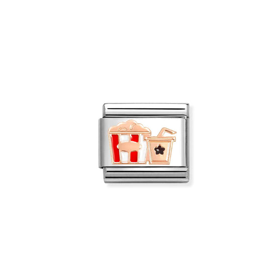 Composable Classic Link 430202/33 Popcorn 9K Rose Gold And Black Enamel
