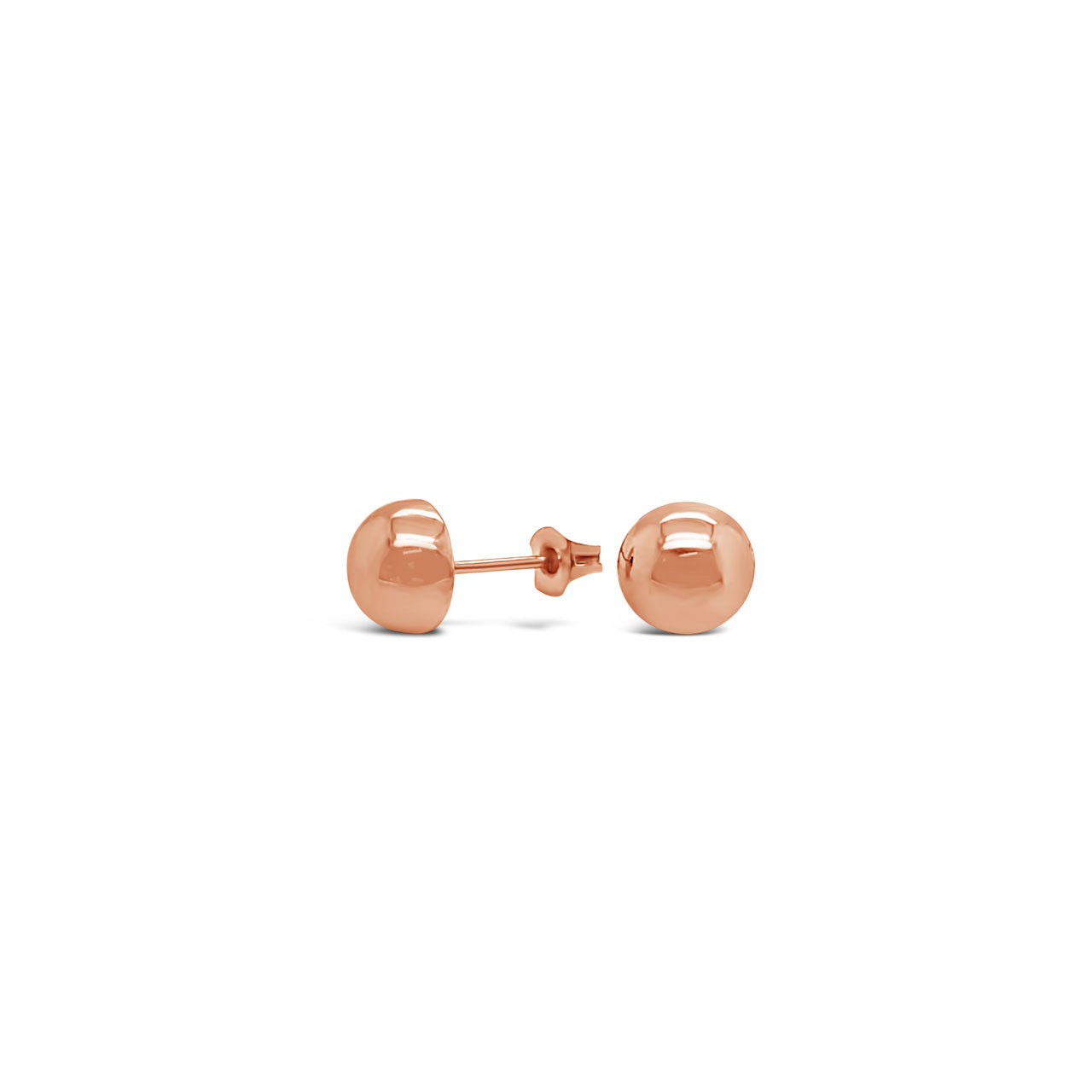 9k Rose Gold 1/2 Bead Stud Earrings