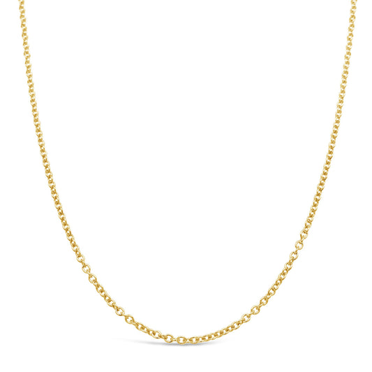 50cm Sterling Silver RCA40 Yellow Gold Plated Round Cable Chain