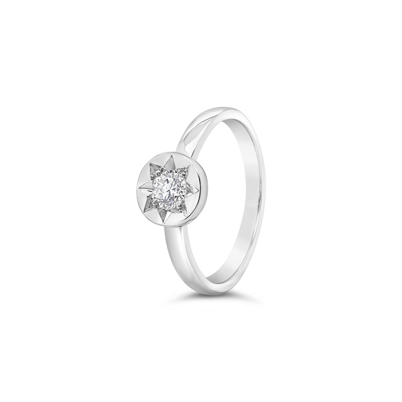 Sterling Silver White CZ Small Signet Ring