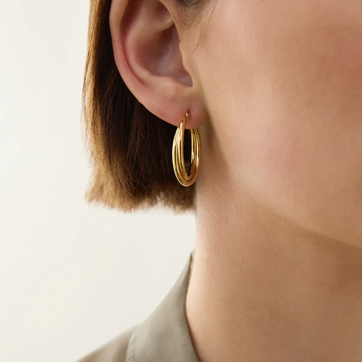 Duet Hoop Earrings - Gold Plated