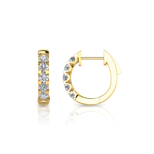 9k Yellow Gold 1.00ct Lab Grown Diamond Hoop Earrings