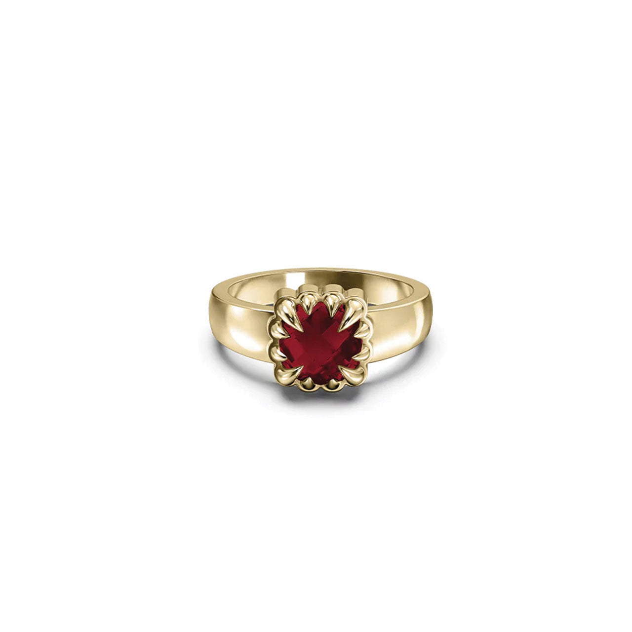 Baby Claw Ring Garnet - Gold Vermeil