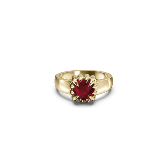 Baby Claw Ring Garnet - Gold Vermeil