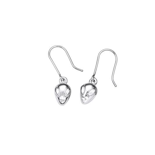 Sterling Silver Alien Head Earrings