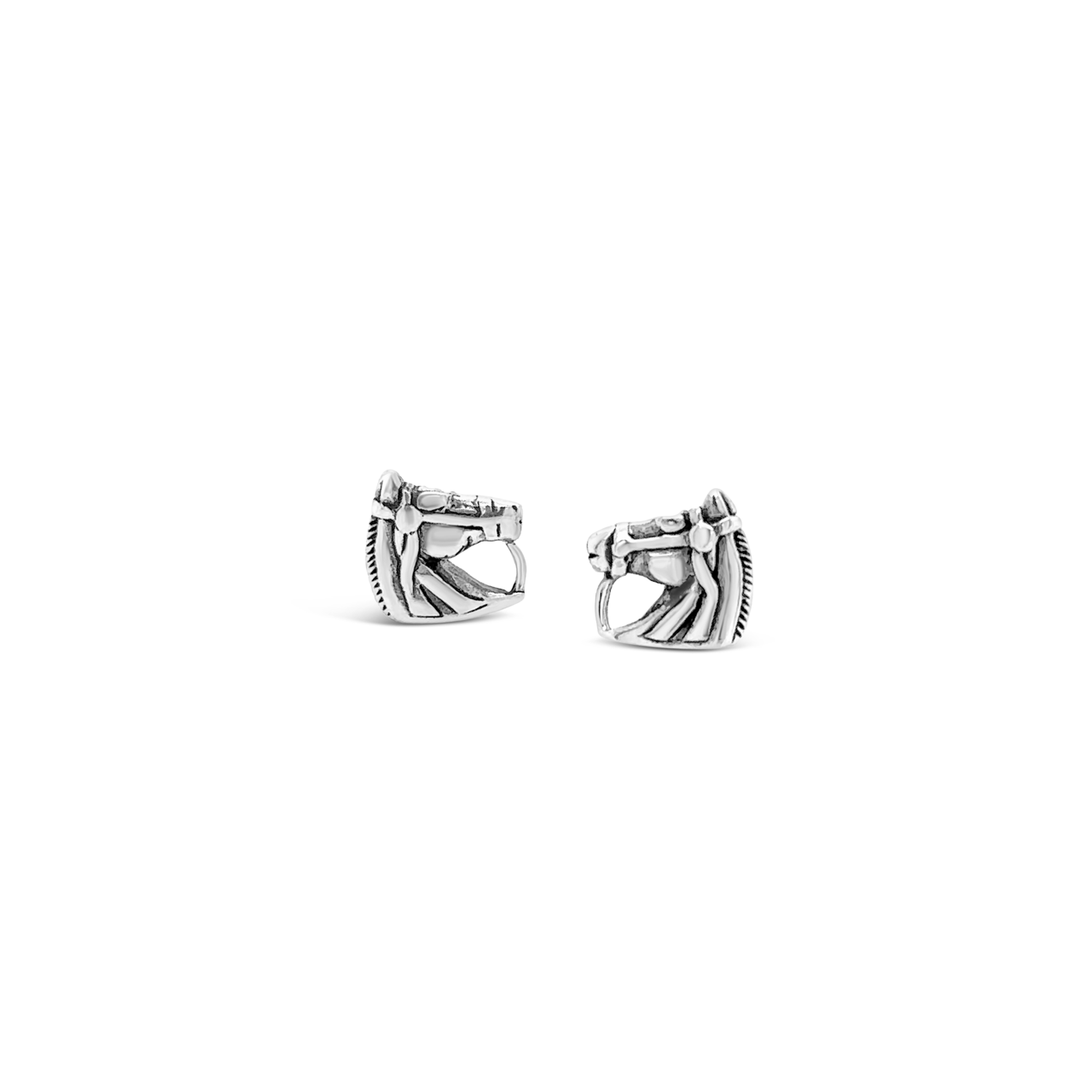 Sterling Silver Tiny Horse Head Stud Earrings