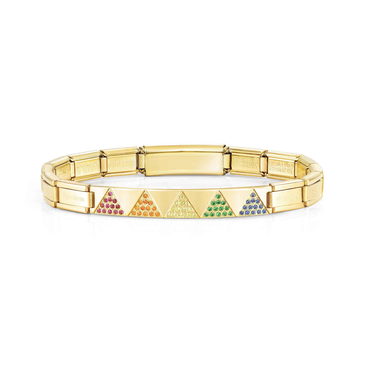 Trendsetter Bracelet 021142 /012 Gold & Rainbow Triangle CZ Pattern