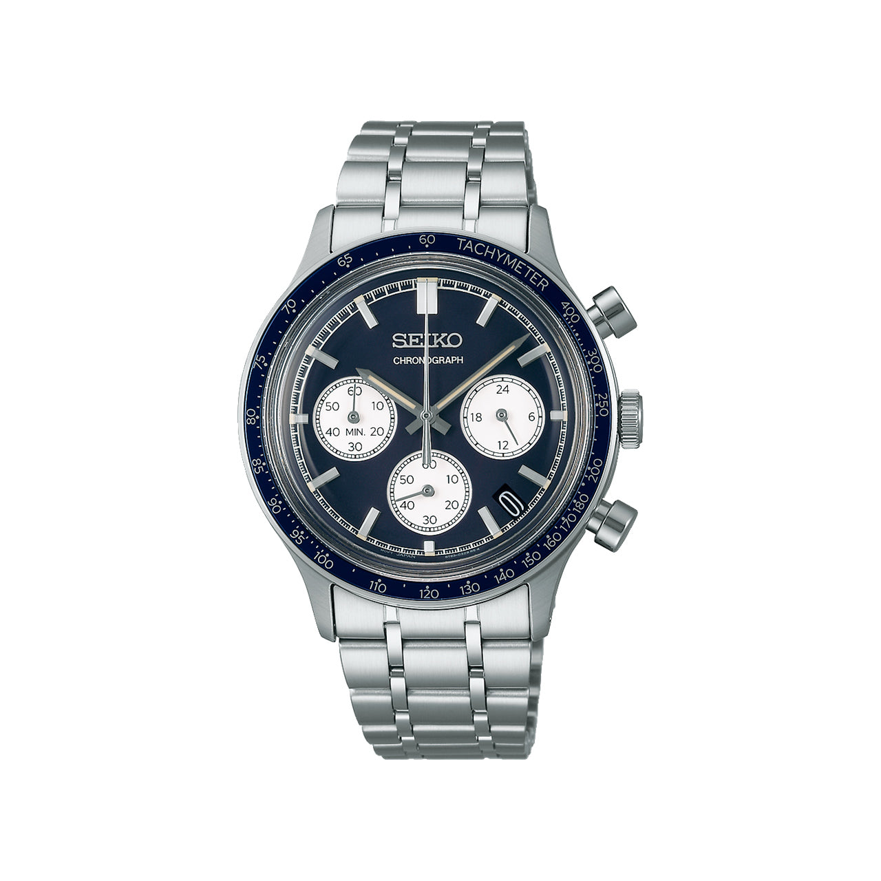 Seiko - SSB477P Stainless Steel & Blue Chronograph Dress Watch