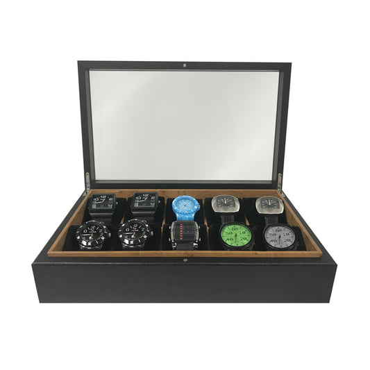 Watch Box With Hinged Glass Lid