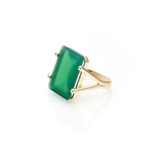 Prima Donna Ring Green Onyx + Gold