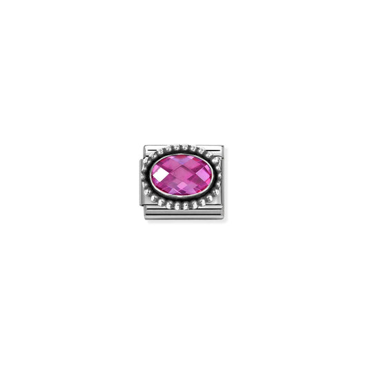 Composable Classic Link 330607/030 Oval Faceted Fuchsia CZ In 925 Silver