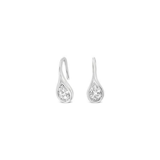 Sterling Silver Crystal Tear Drop Hook Earrings