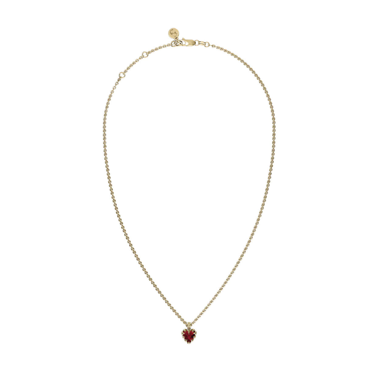 Mini Love Claw Necklace Garnet - Gold Plated