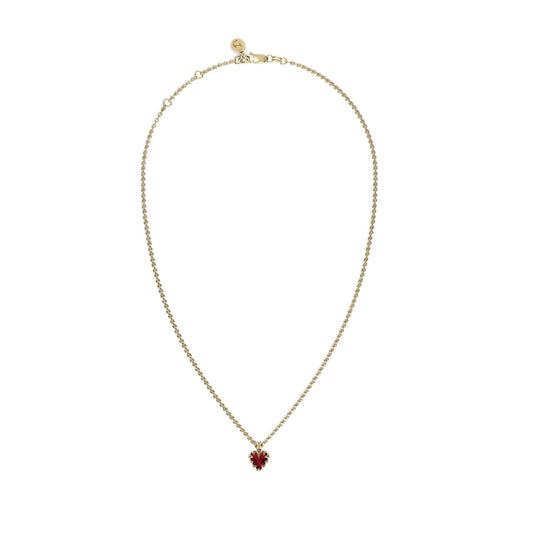 Mini Love Claw Necklace Garnet - Gold Plated
