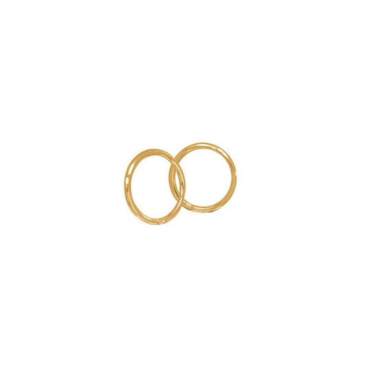 9k Yellow Gold 12mm Plain Sleeper Earrings
