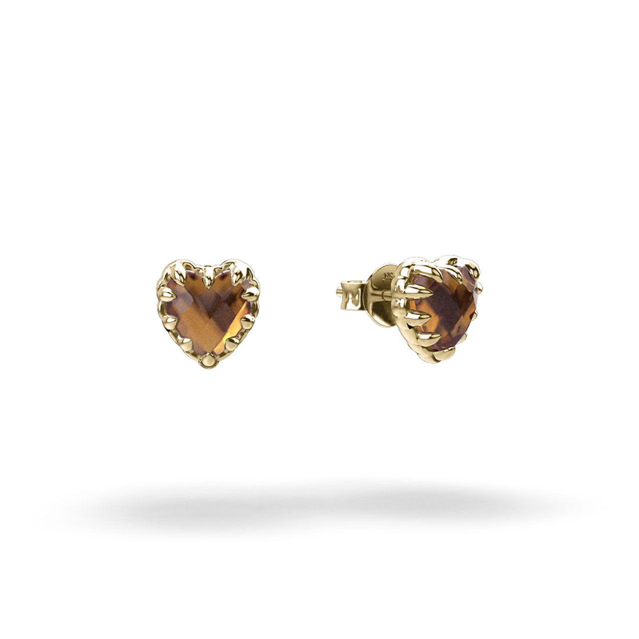 Love Claw Earrings Citrine - Gold Plated