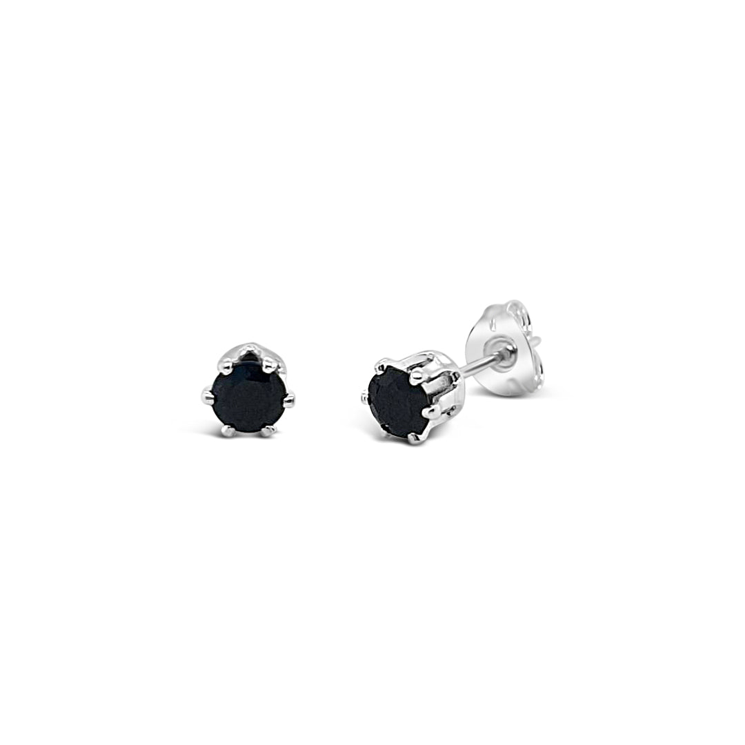 Sterling Silver 4mm Sapphire Studs