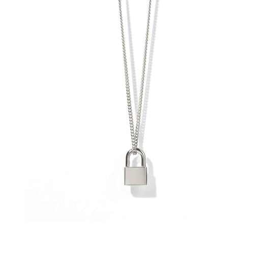 Sterling Silver Locked Charm Necklace