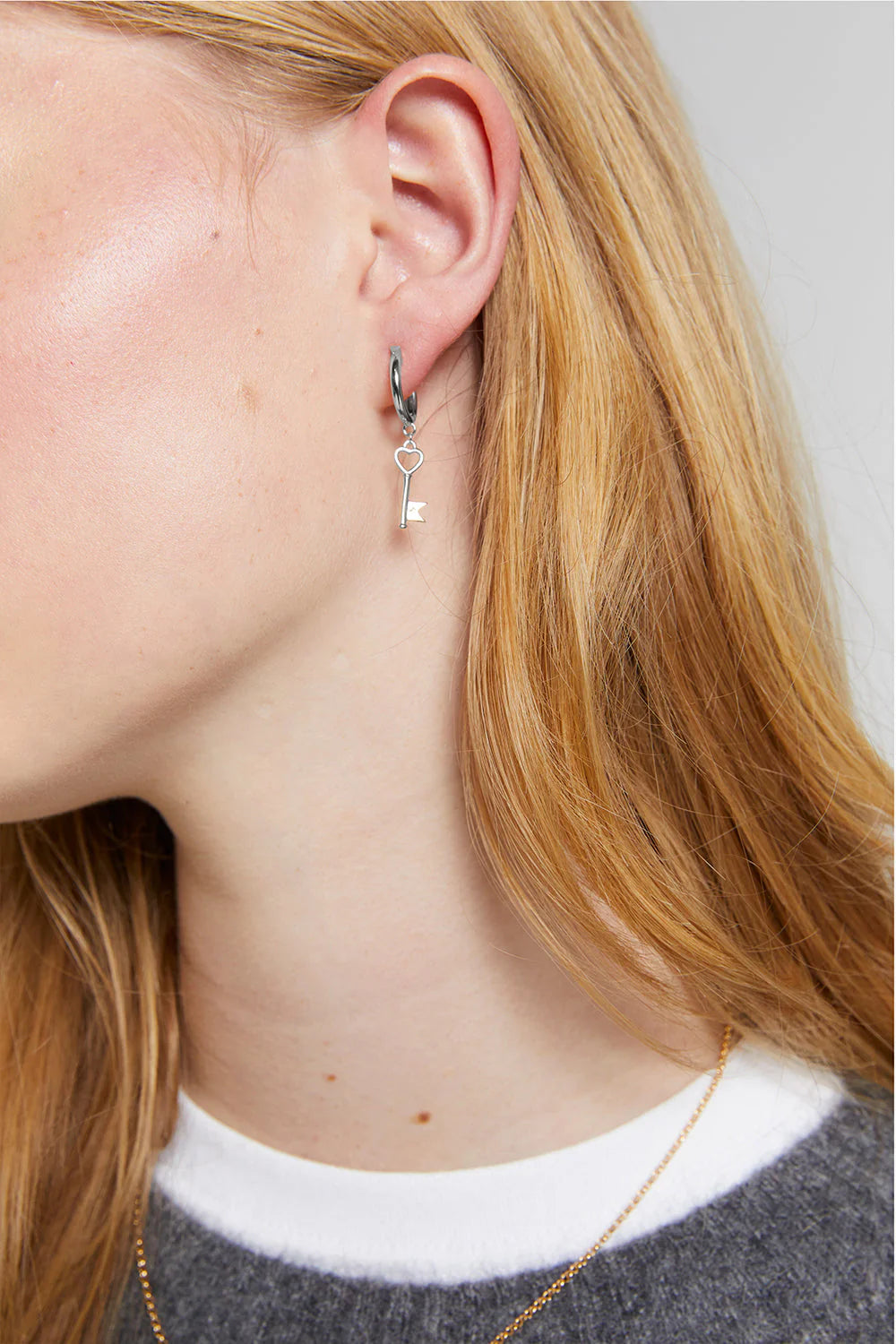 Sterling Silver Monogram Key Earrings