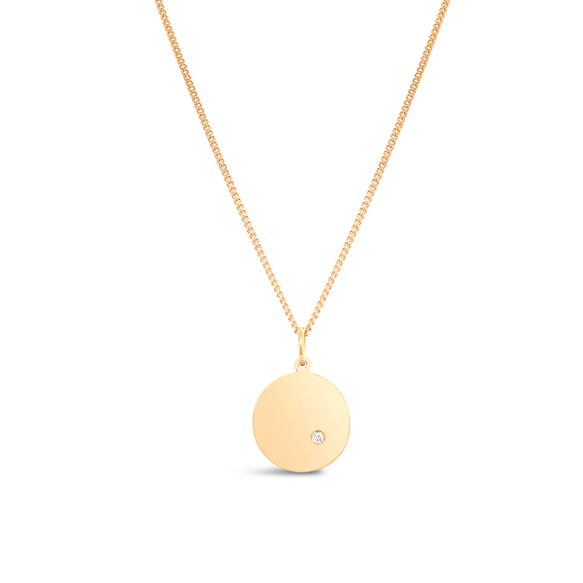 9k Yellow Gold Diamond Disc Pendant