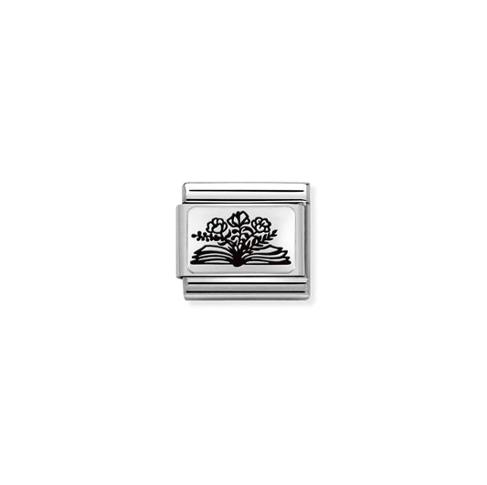 Composable Classic Link 330111/27 Book With Flowers In 925 Silver