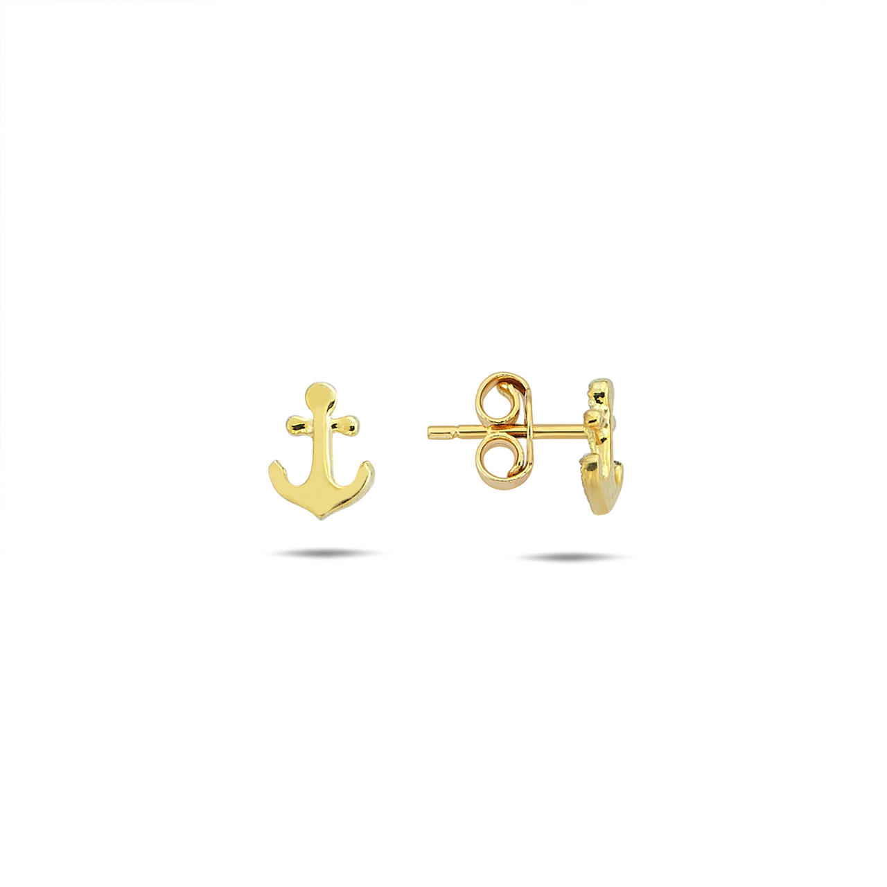 9k Yellow Gold Anchor Studs