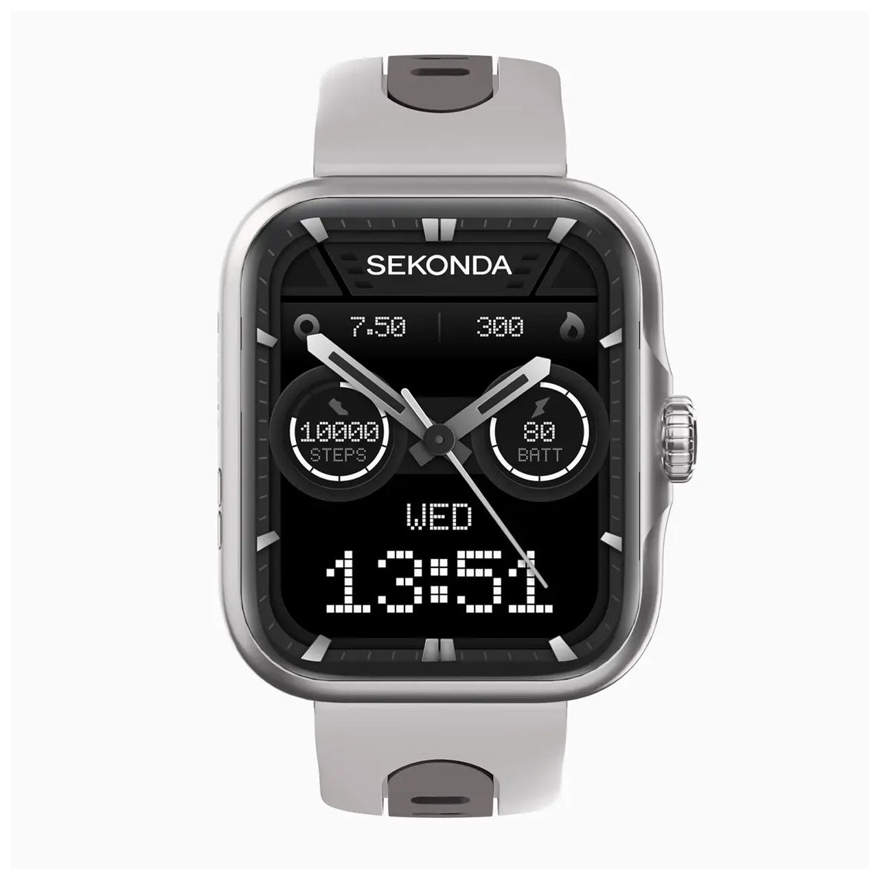 Sekonda Motion Pro GPS Smart Watch | Silver Alloy Case & Grey Silicone Strap | 30241