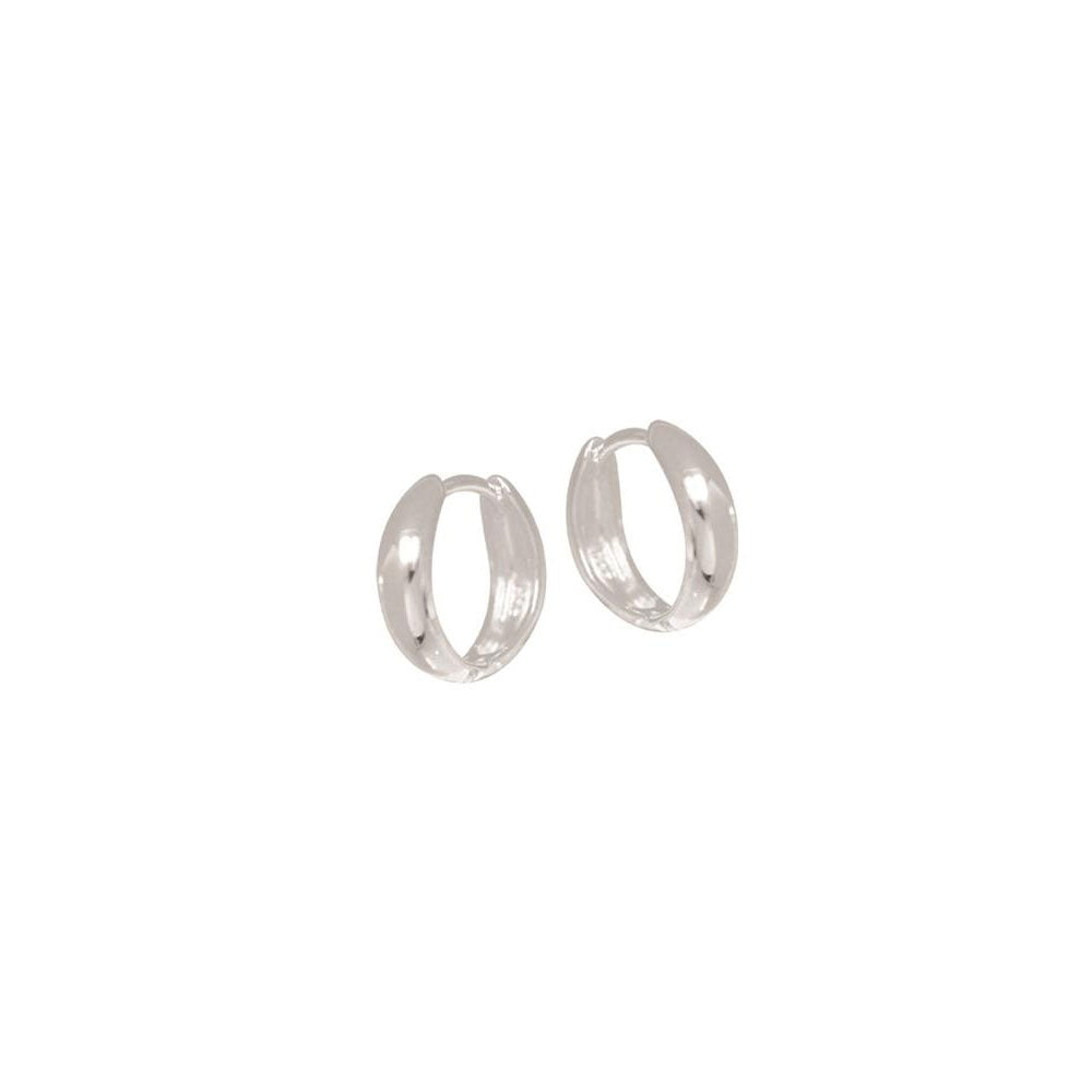 Sterling Silver 14mm Round Tapered Huggies