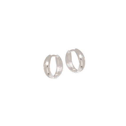 Sterling Silver 14mm Round Tapered Huggies