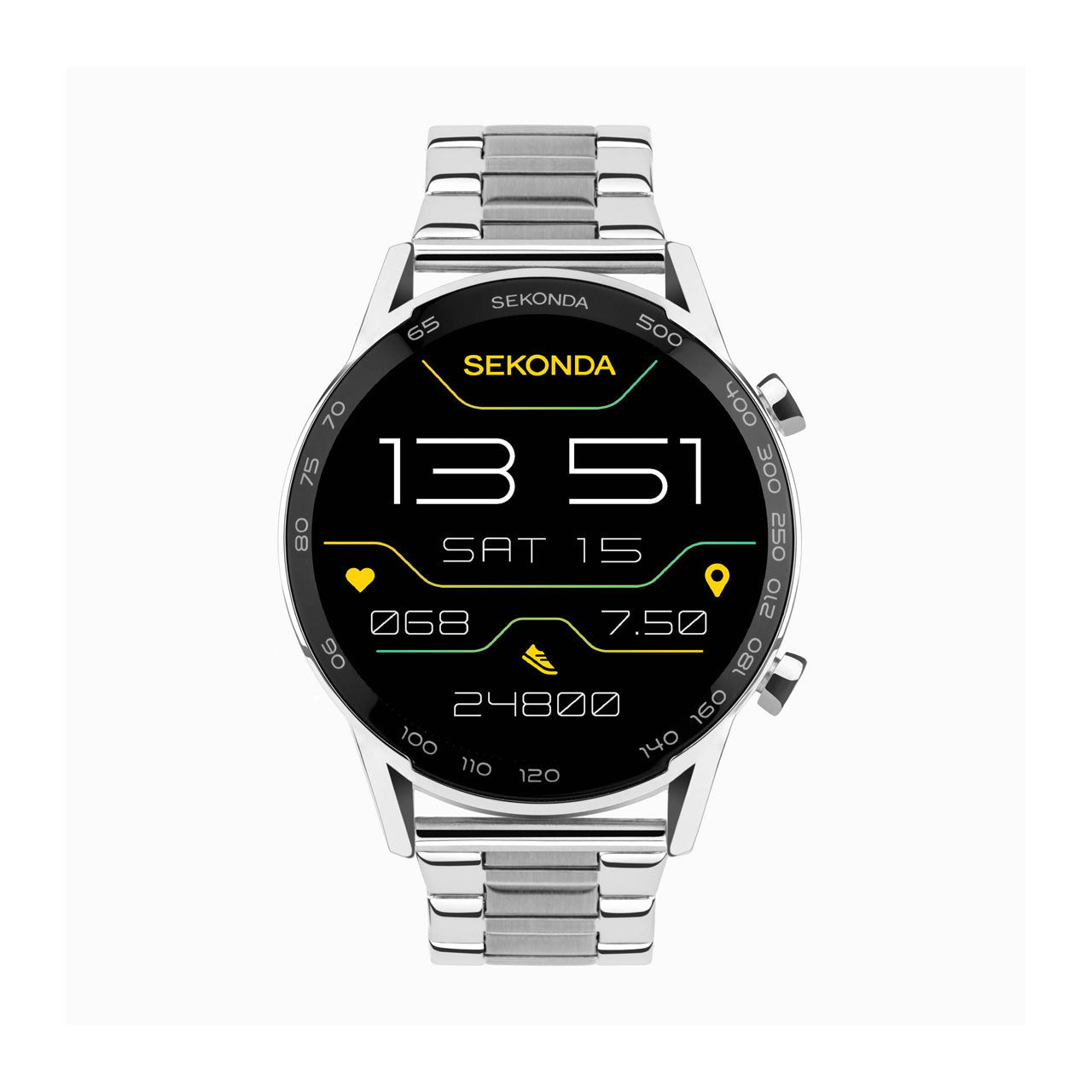 Sekonda Active Plus Smart Watch | Silver Alloy Case & Stainless Steel Bracelet | 30177