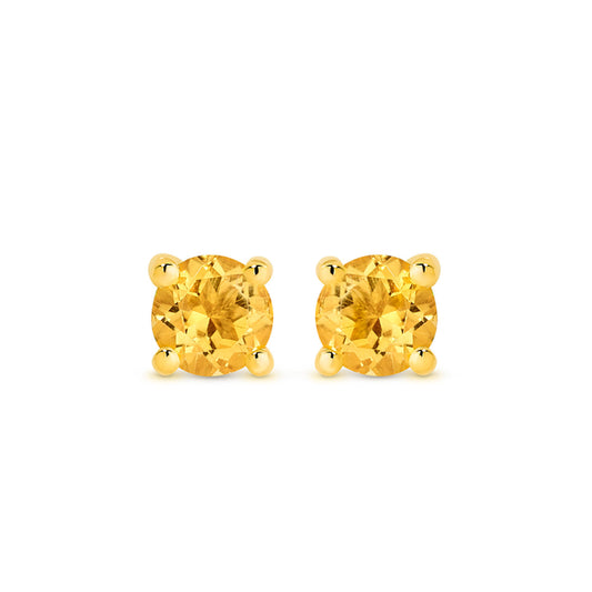 9k Yellow Gold Citrine Stud Earrings
