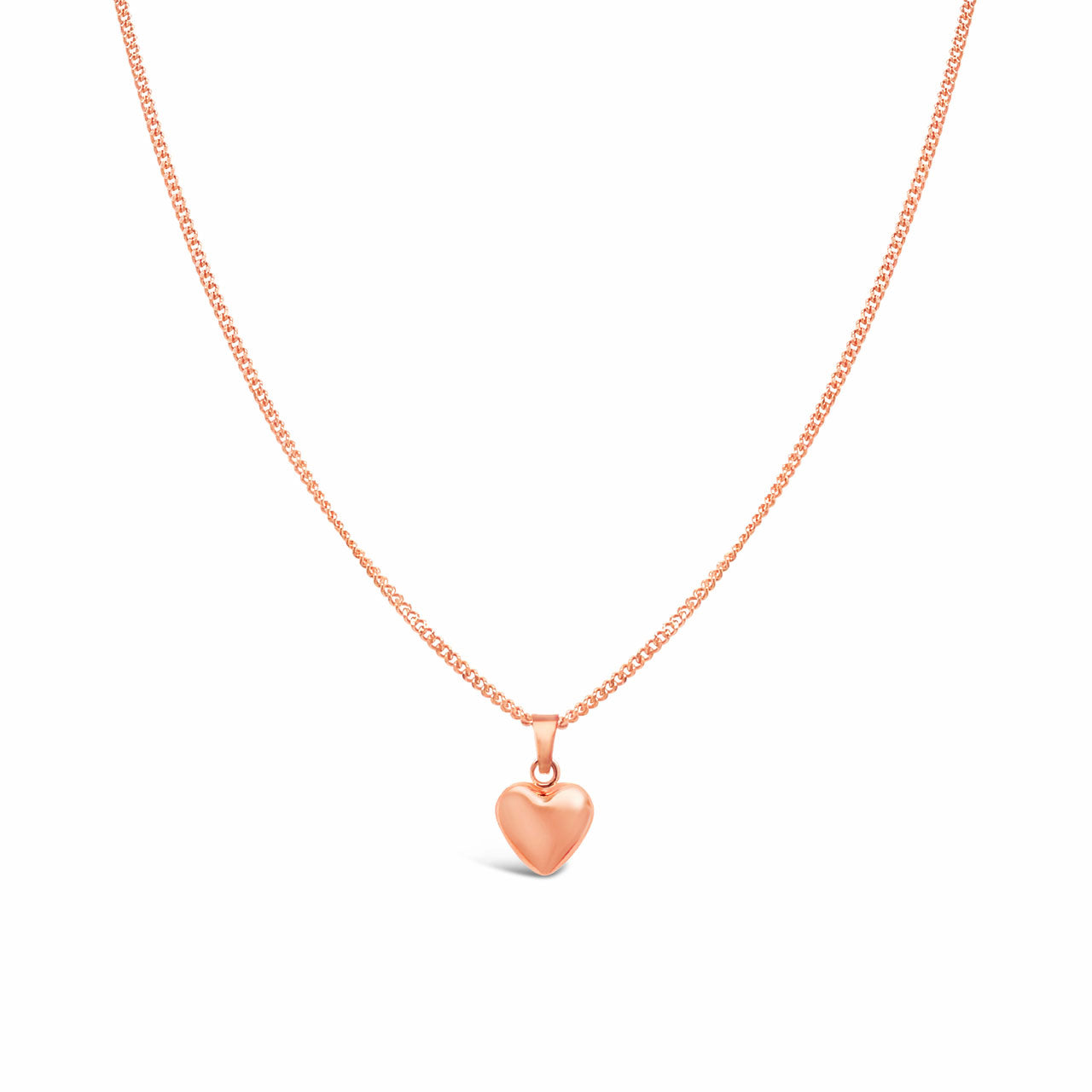 9k Rose Gold Small Puffed Heart Pendant