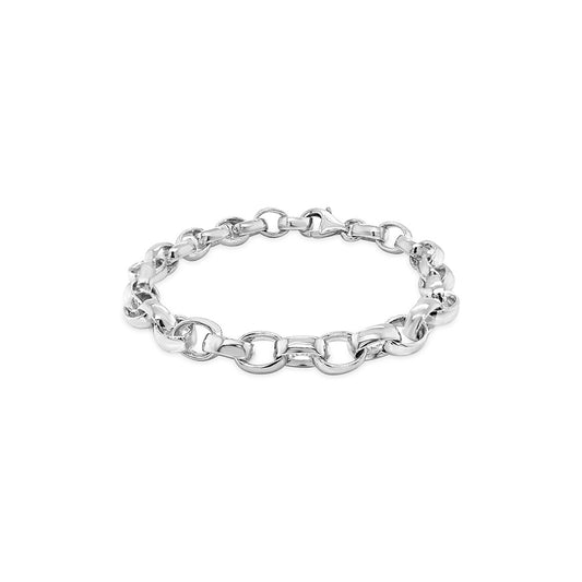 Sterling Silver Oval Heavy Belcher Bracelet