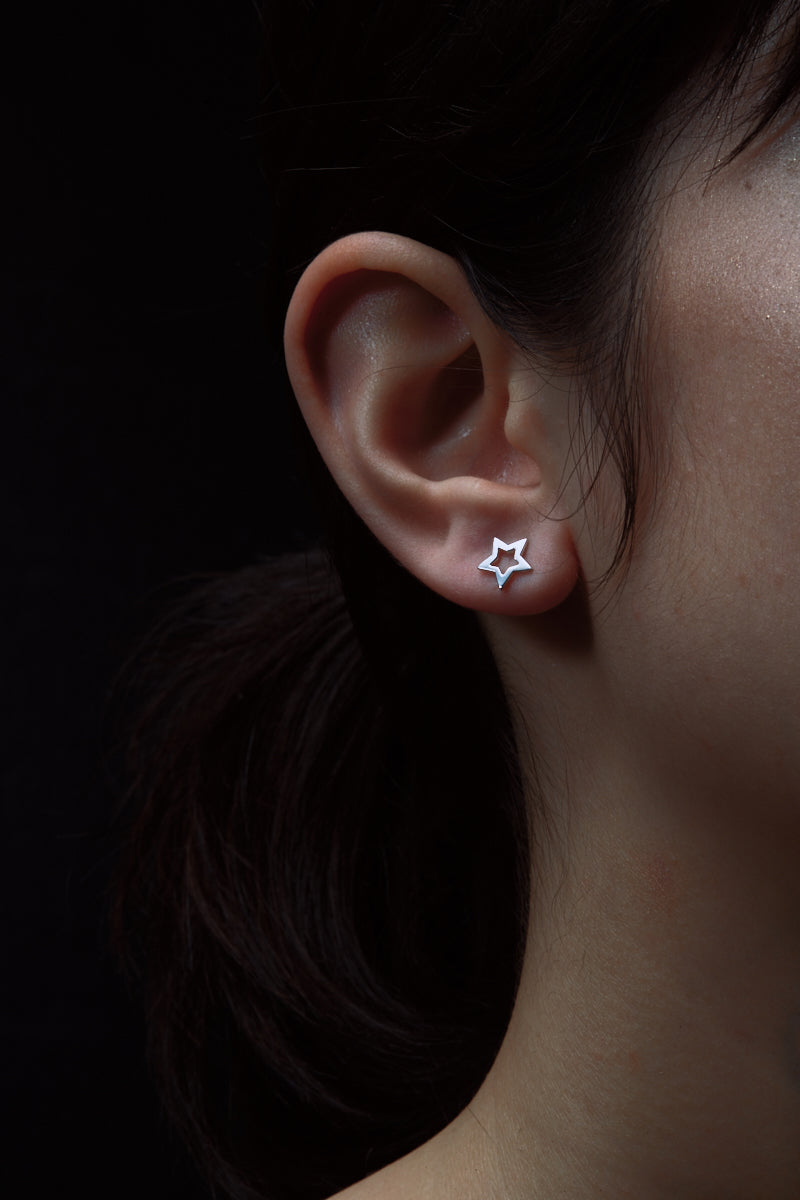 Sterling Silver Mini Star Stud Earrings