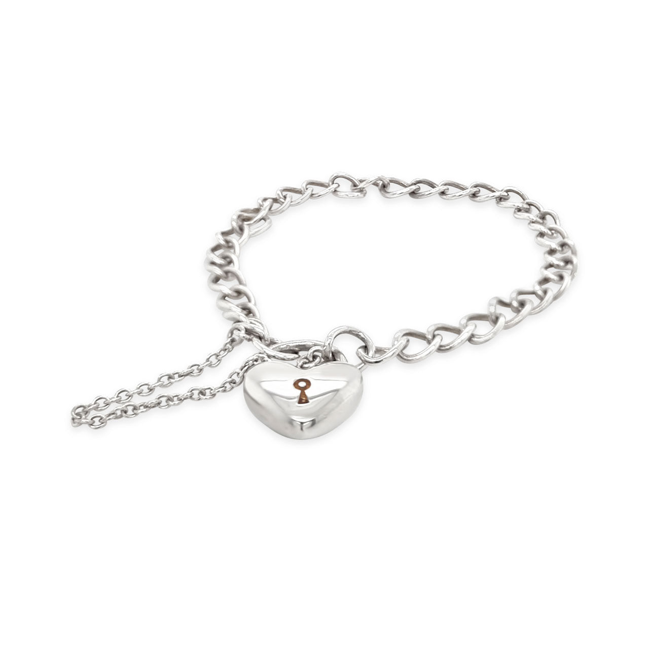 18cm Sterling Silver Curb Charm Bracelet
