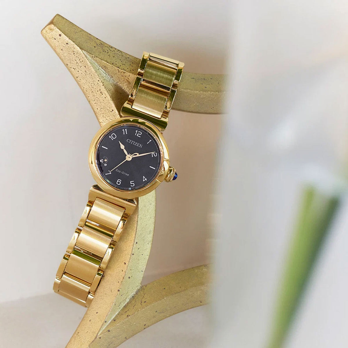 Citizen - Ladies Gold Plated Steel Eco-Drive Watch - EM1132-88H
