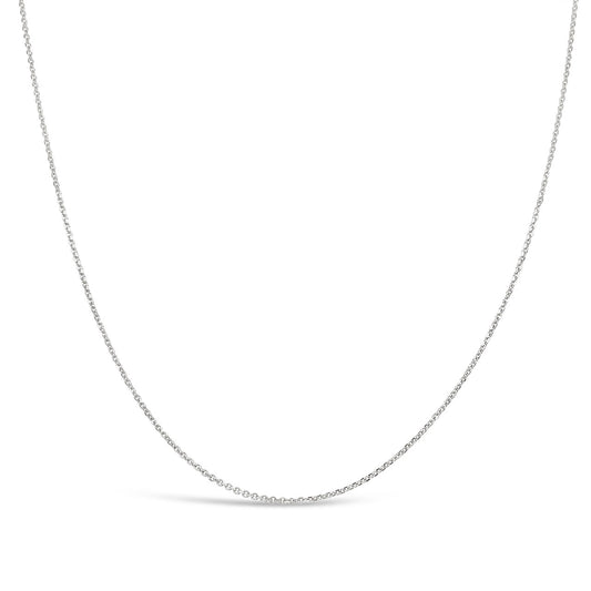 45cm 9k White Gold 32W Oblong Trace Chain