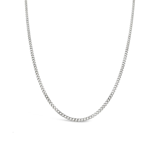 40cm Sterling Silver Diamond Cut Curb Chain