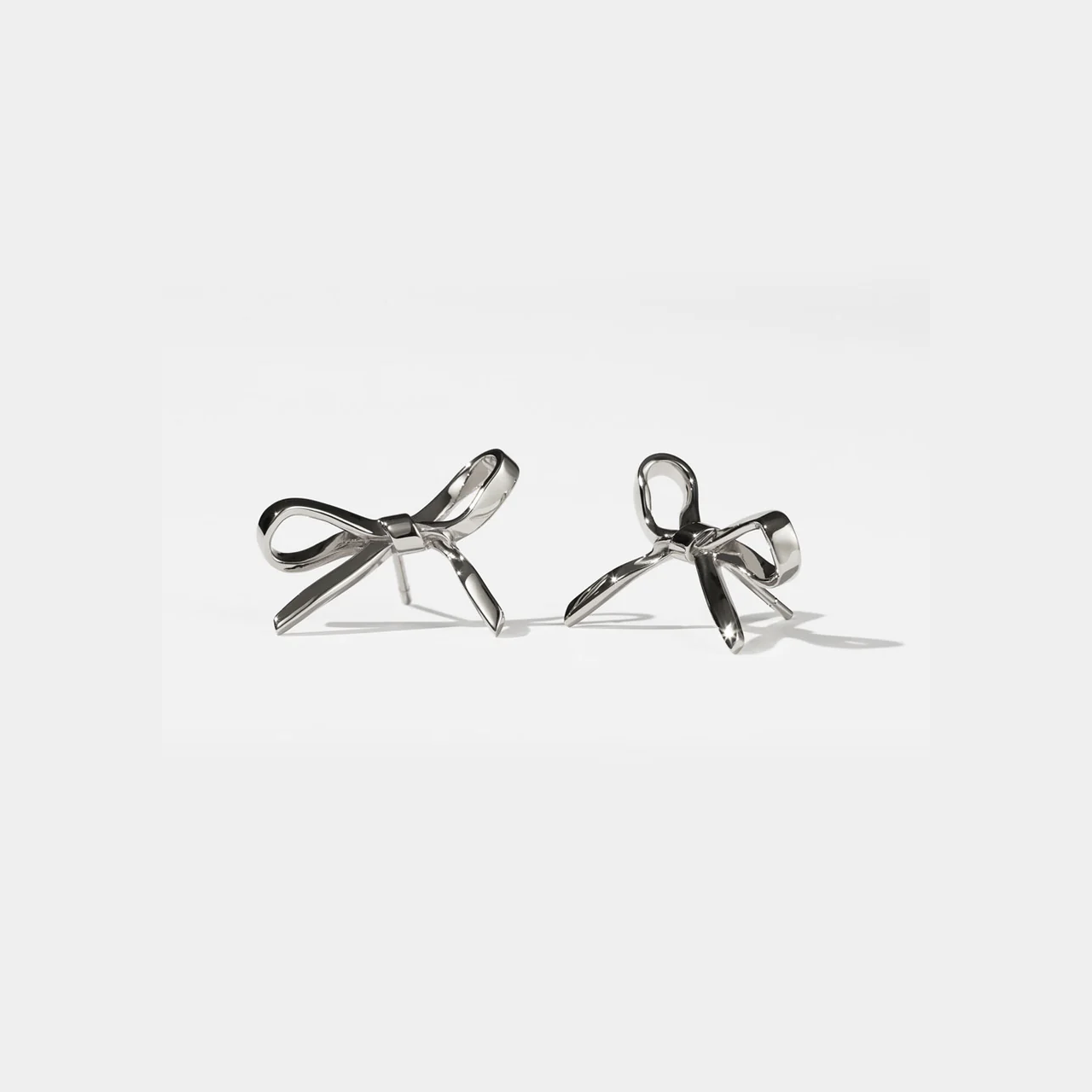 Sterling Silver Bow Stud Earrings Medium