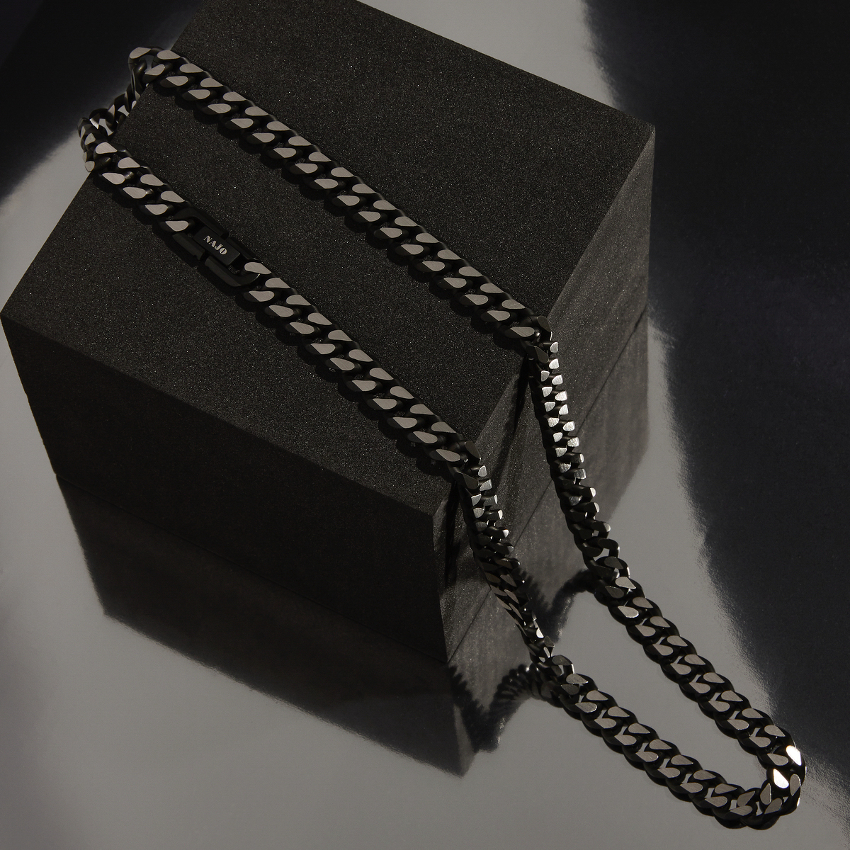 Nero Men’s Steel Curb Chain Necklace (Bold)