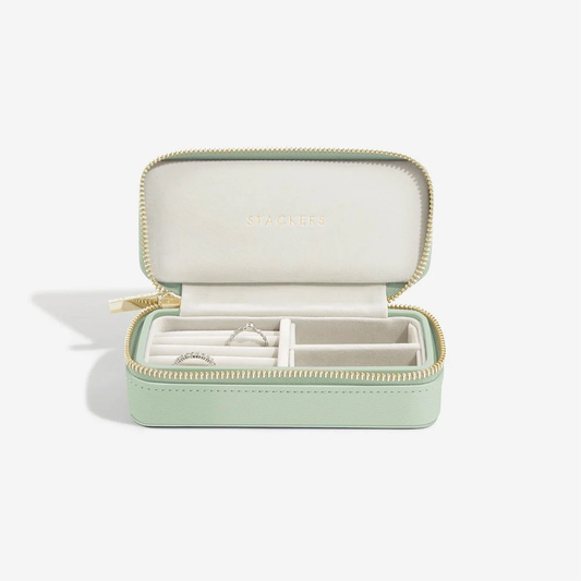 Sage Green Medium Travel Jewellery Box
