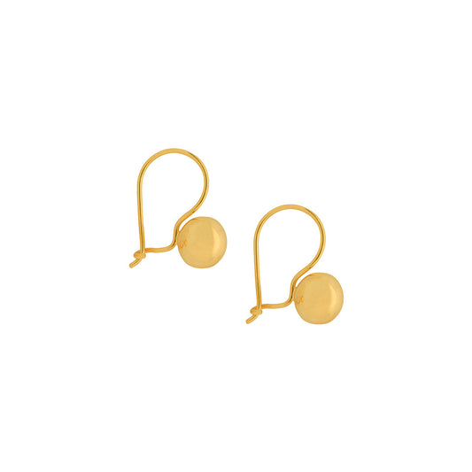 9k Yellow Gold Euro Ball Drop Earrings