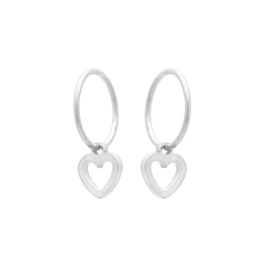 Sterling Silver Heart Outline Sleepers