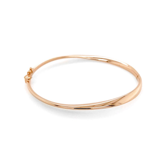 9k Rose Gold Hinged Twist Bangle