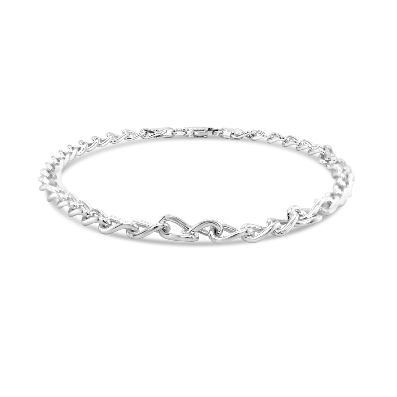 Sterling Silver 19cm Long Curb Bracelet