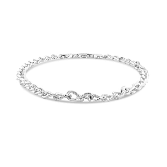 Sterling Silver 19cm Long Curb Bracelet