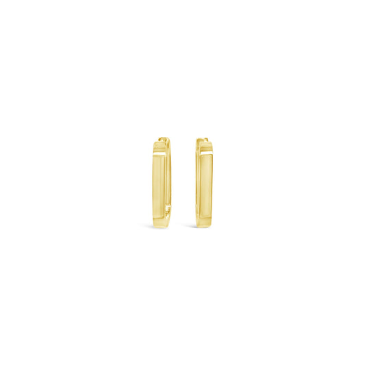 9k Yellow Gold 15.4x2.3mm Oblong Huggie Earrings