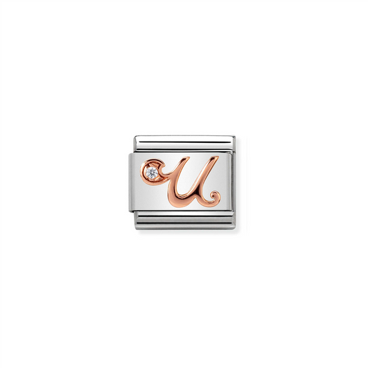 Composable Classic Link 430310/21 Letter U in Rose Gold & CZ