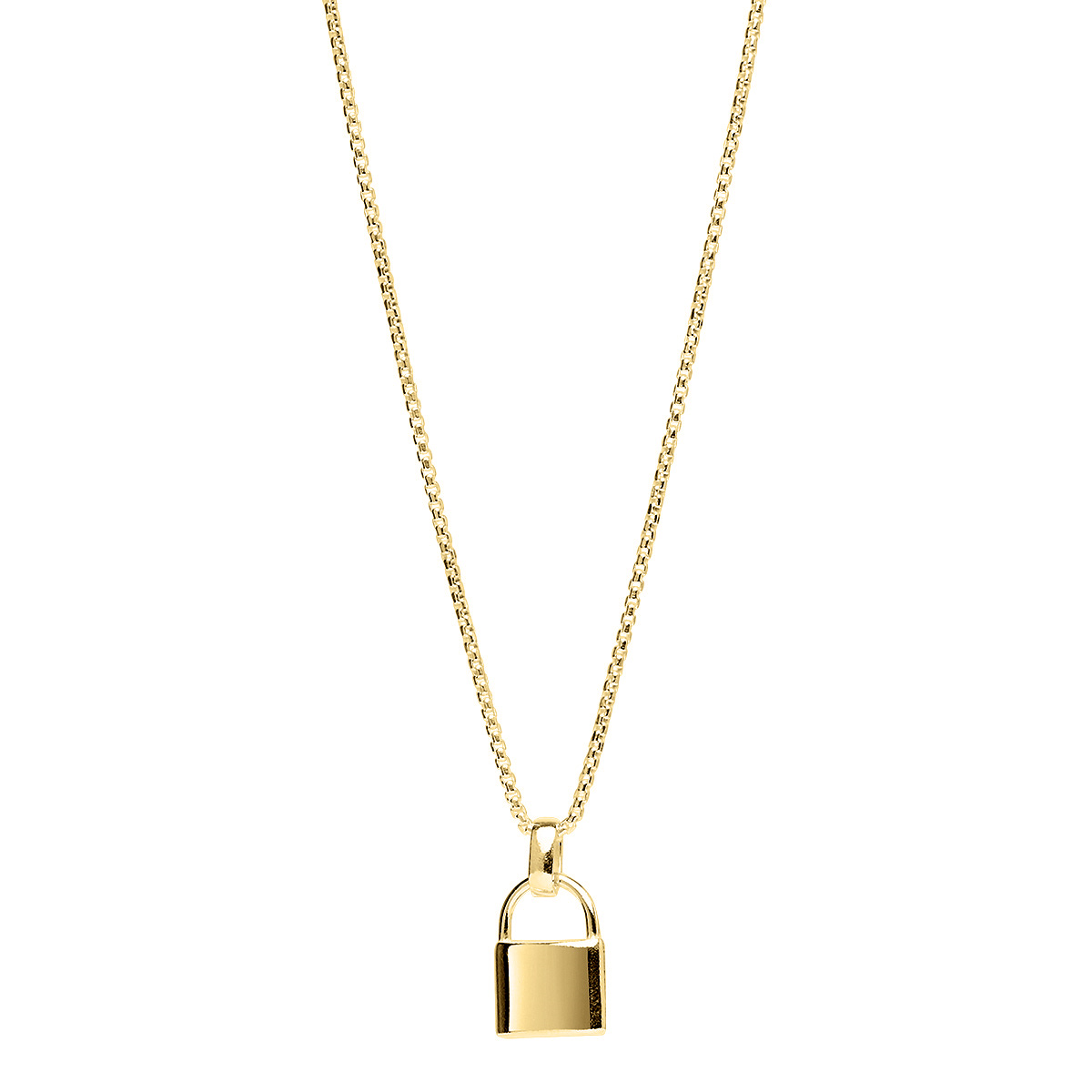 Love Lock Pendant (45cm + 5cm ext) - Gold Plated