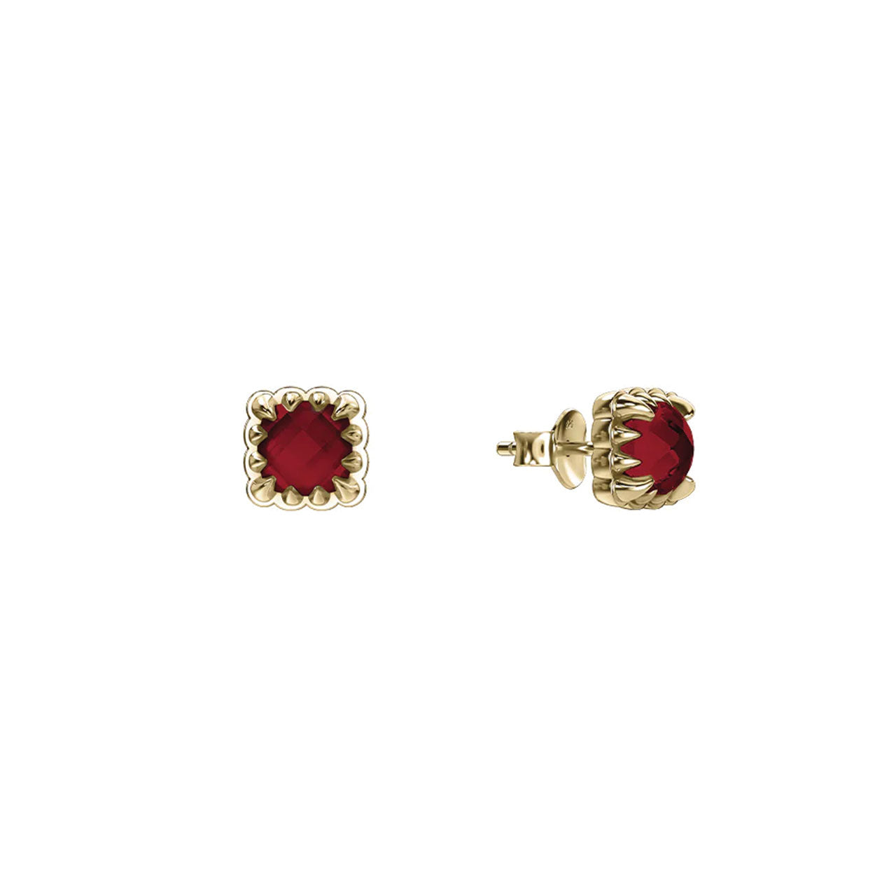 Mini Claw Studs Garnet - Gold Plated